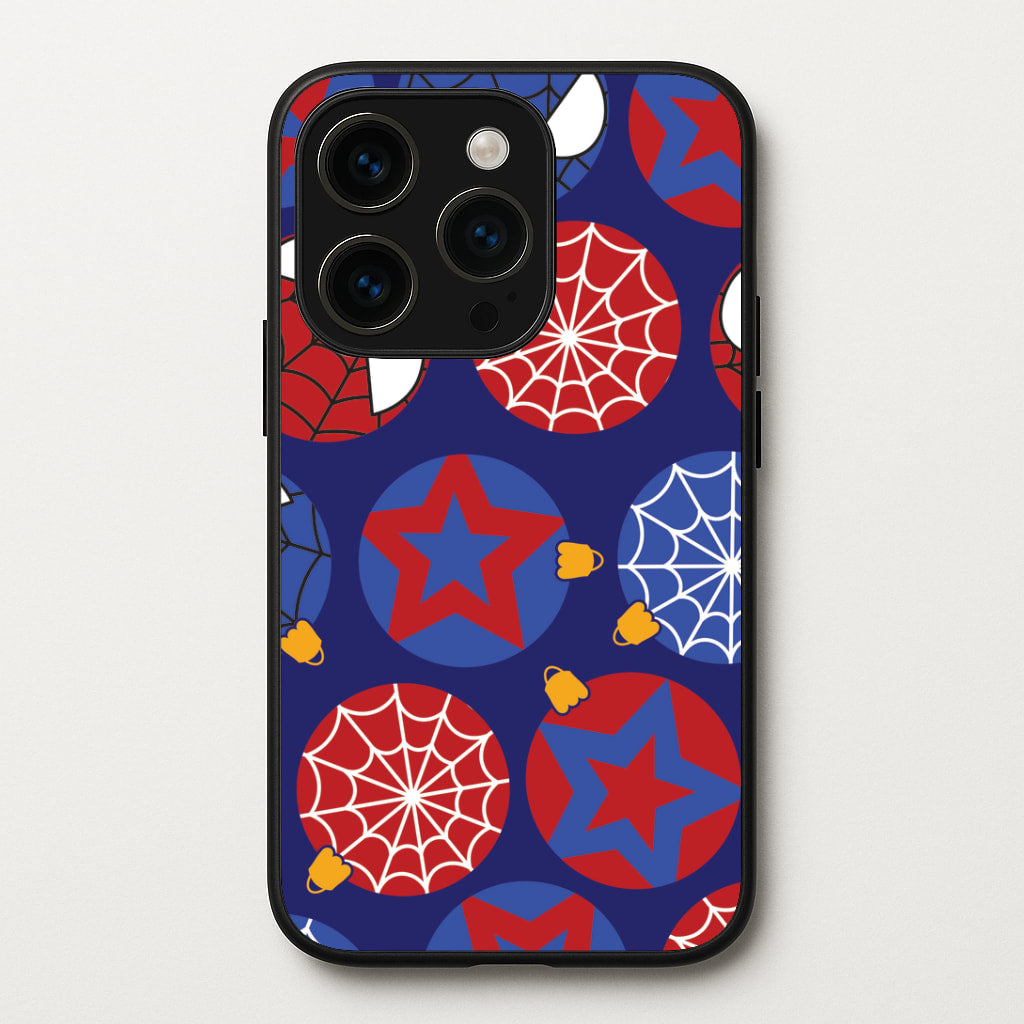 Spider Hero Baubles Pattern iPhone 14 Pro Max Case