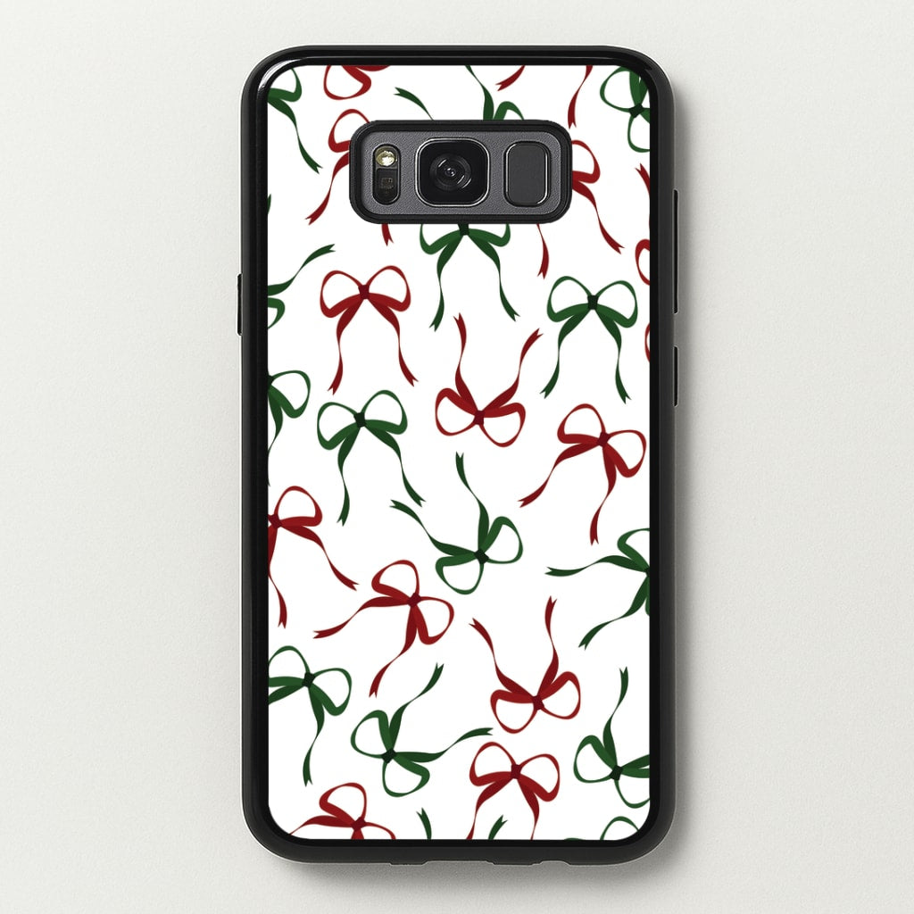 Red And Green Coquette Christmas Bows Pattern Galaxy S8 Plus Case