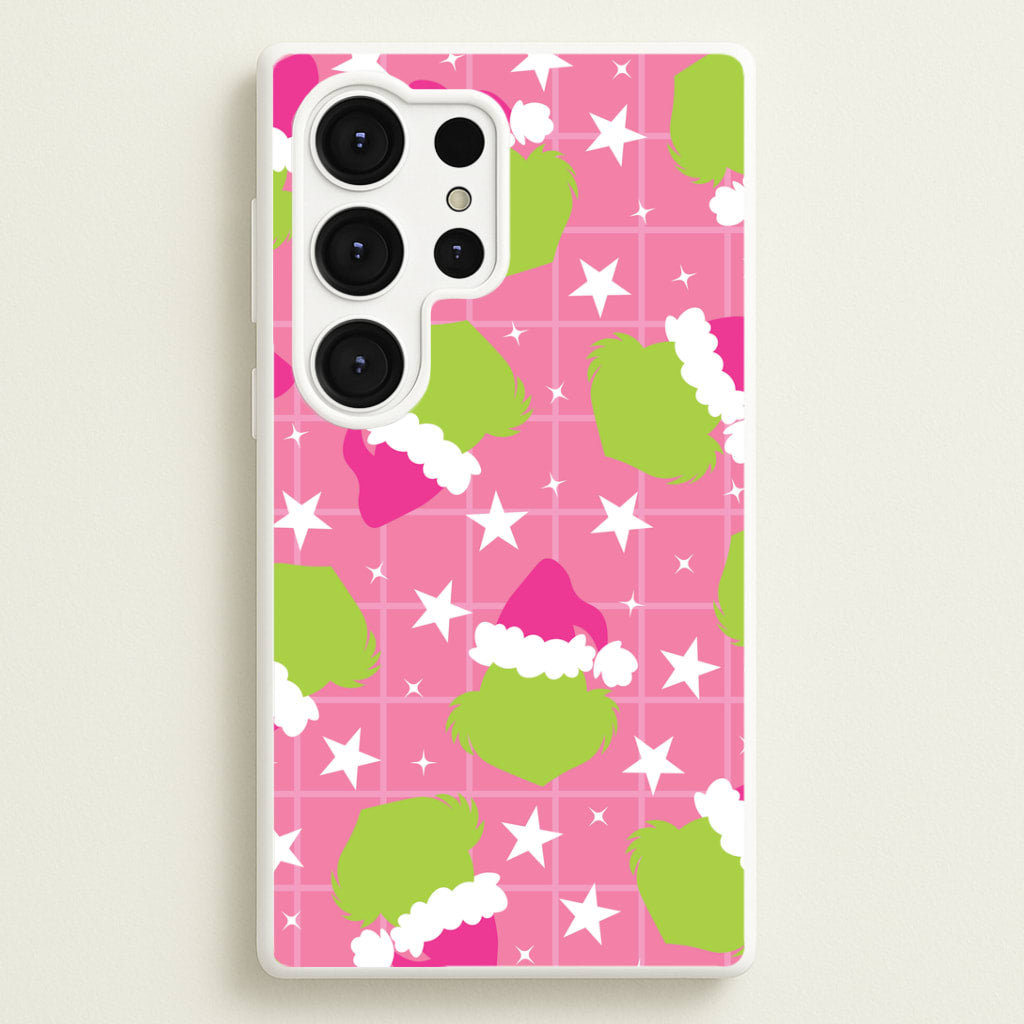 Pink Green Creature Xmas Pattern Galaxy S25 Ultra Case