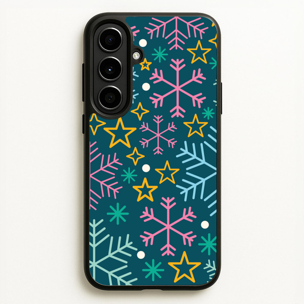 Colourful Christmas Symbols Pattern Galaxy A56 Case