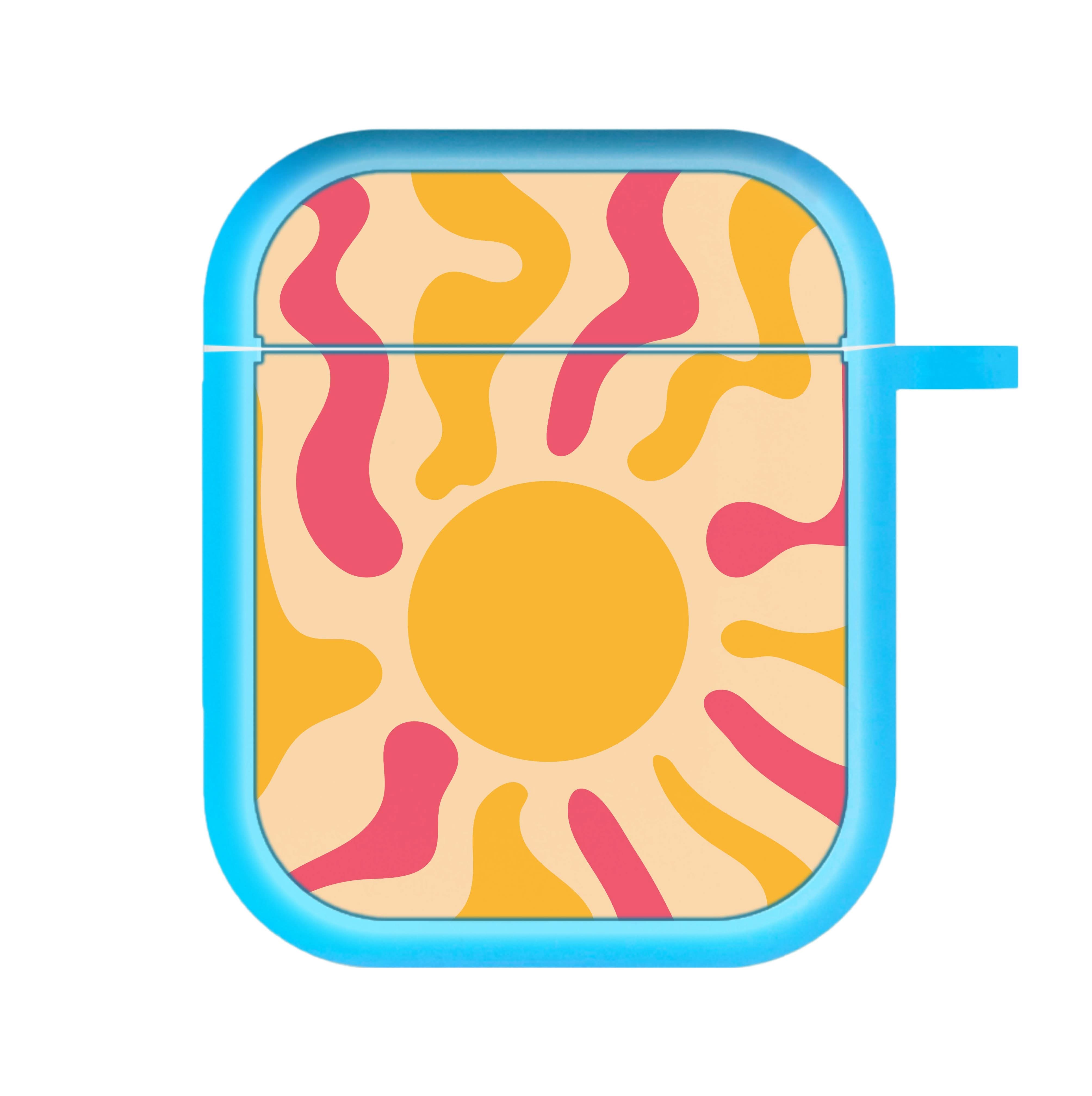 Yellow And Pink Abstract Sun AirPods Case