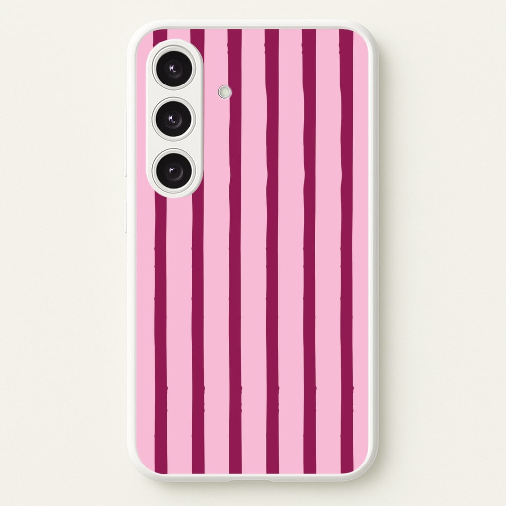Strawberry Stripes Galaxy S25 Case