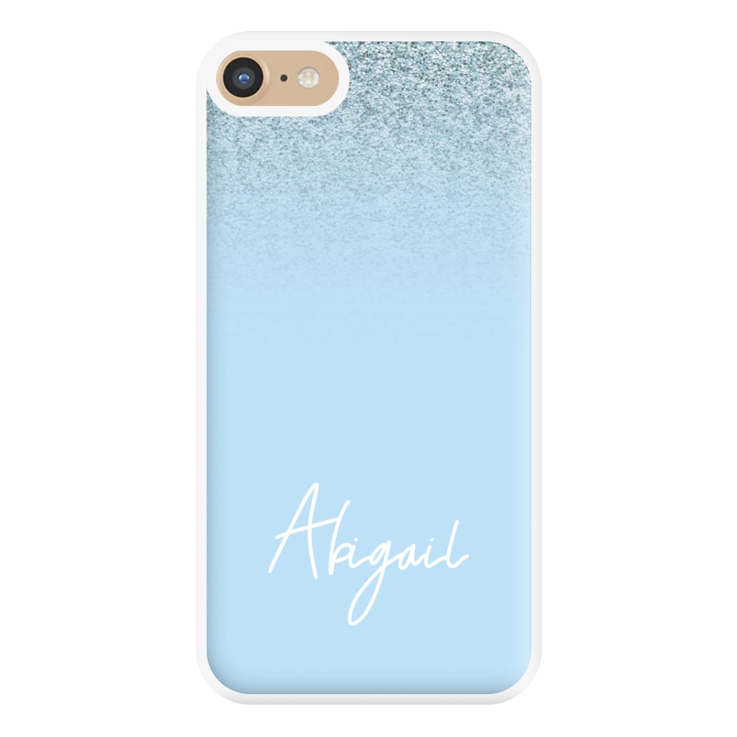 Blue Glitter Personalised Name iPhone 6 / 7 / 8 / SE Case
