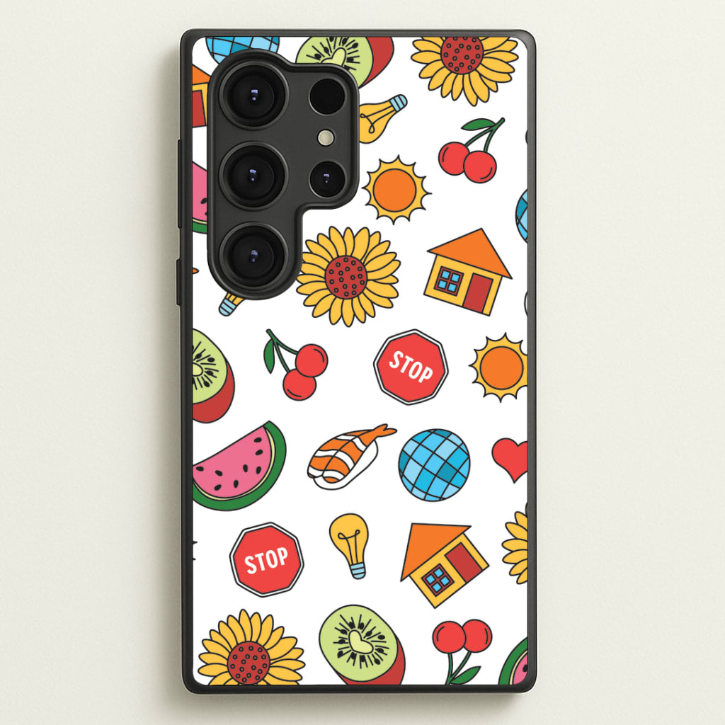 Harry Stickers Pattern Galaxy S25 Ultra Case