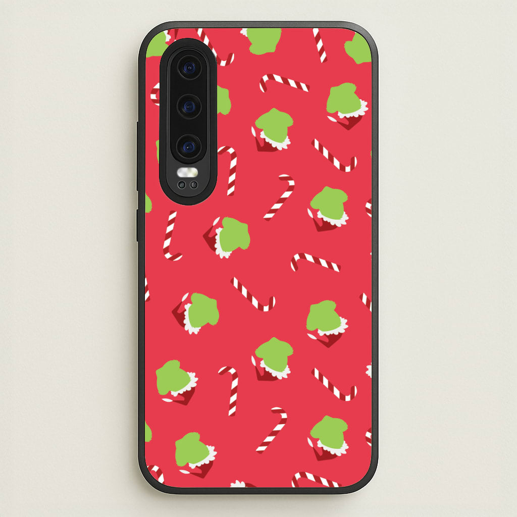 Green Creature And Candy Canes Pattern Huawei P30 Case