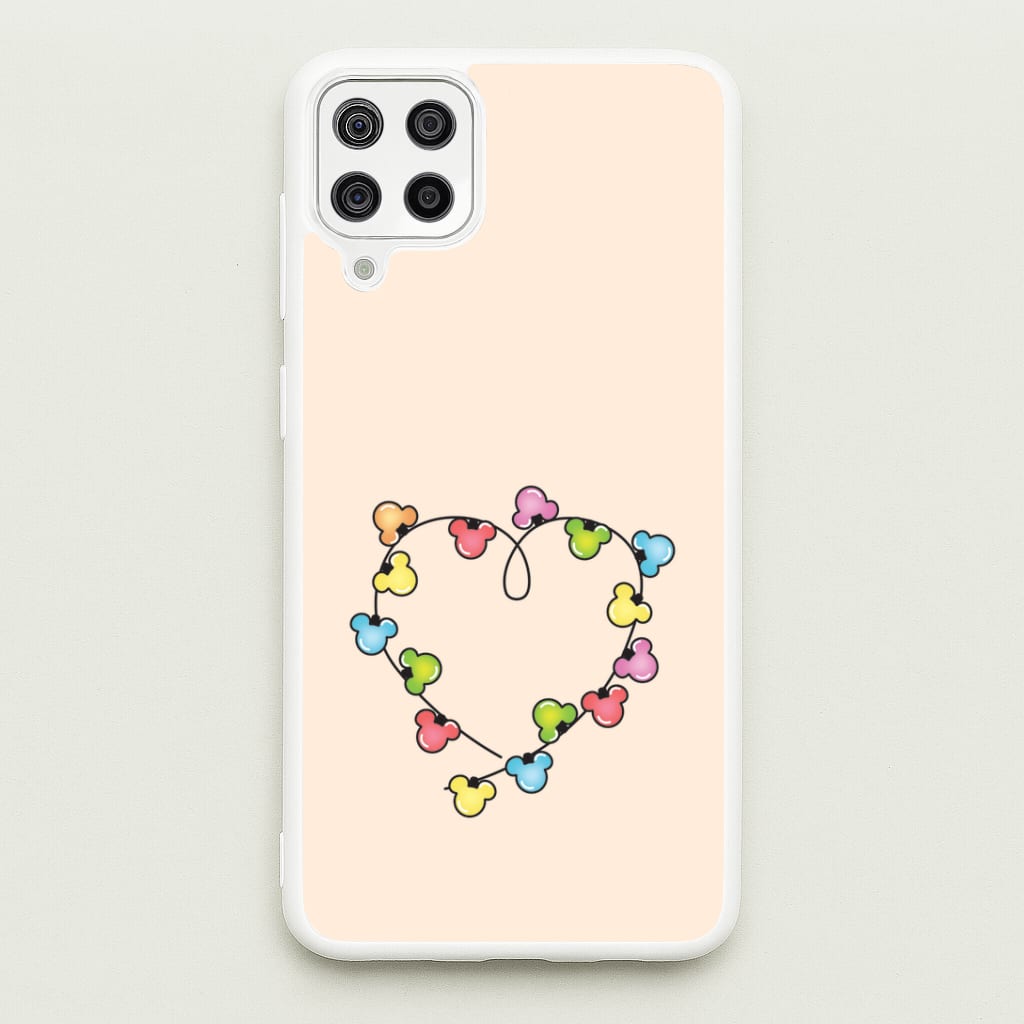 Cartoon Mouse Christmas Fairylights Heart Galaxy A12 Case