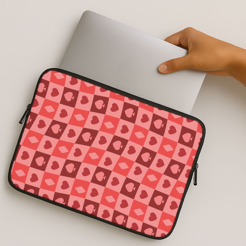 Card Suits Pattern Red MacBook Cover