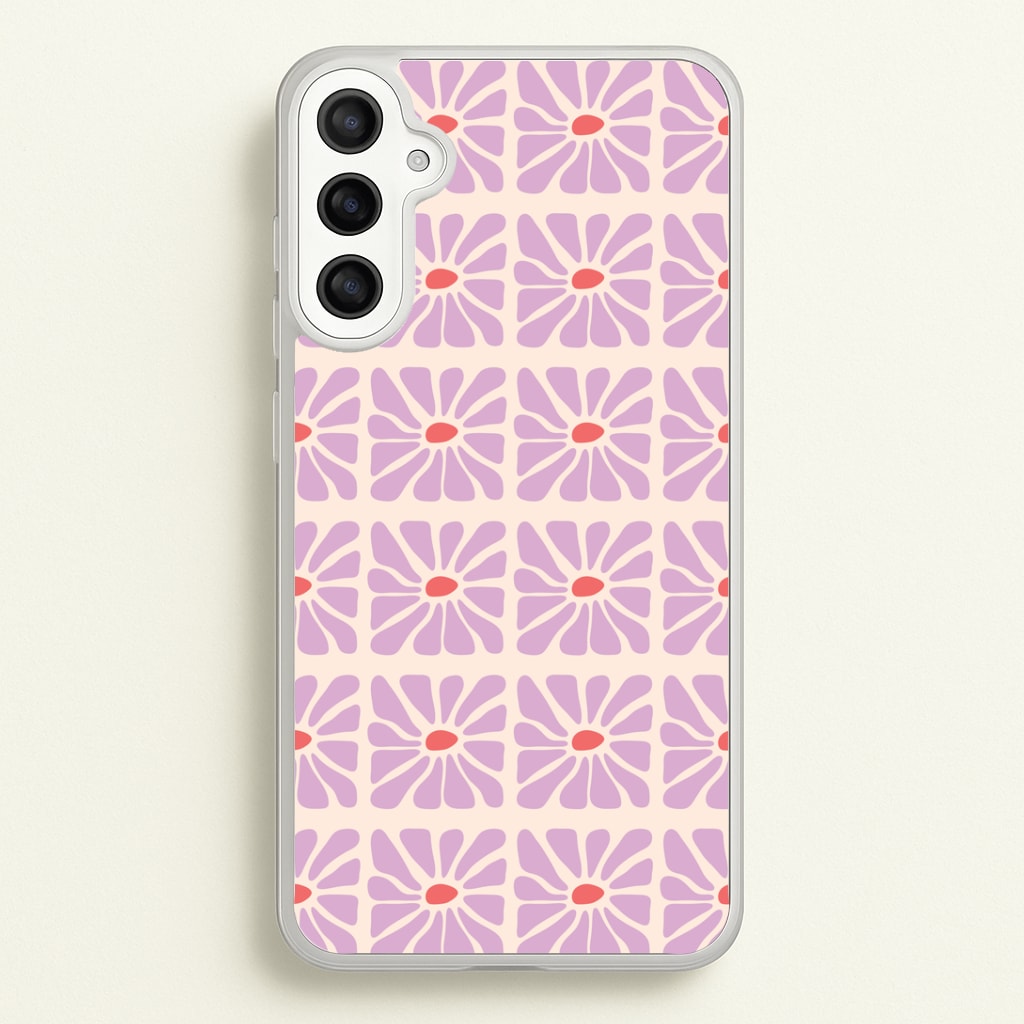 Square Abstract Flowers Mauve Galaxy A36 Case