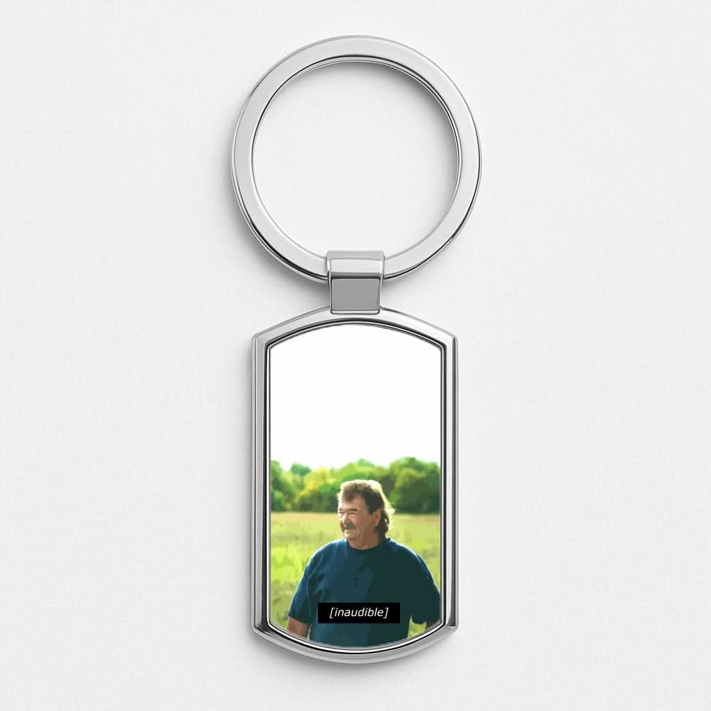 Inaudible Gerald Silver Metal Keyring
