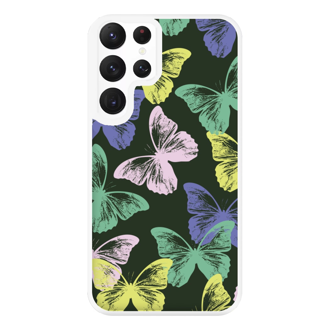 Colourful Butterfly Stamps Pattern Galaxy S22 Ultra Case