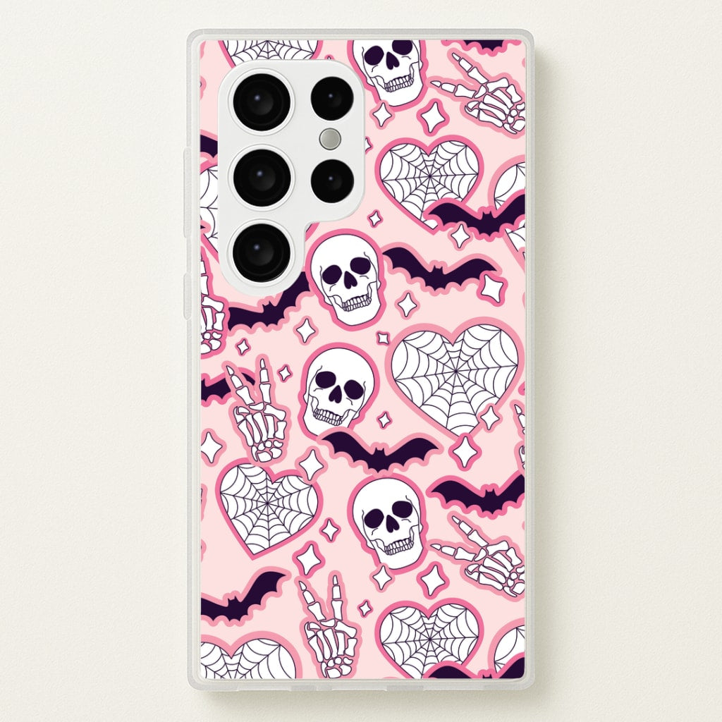 Cute Halloween Stickers Pattern Galaxy S24 Ultra Case