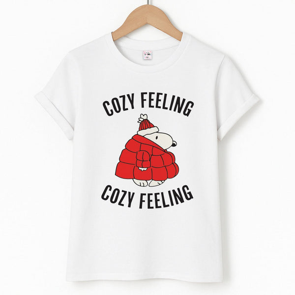 Cozy Feeling Cartoon Beagle Puffer Jacket Unisex T-Shirt