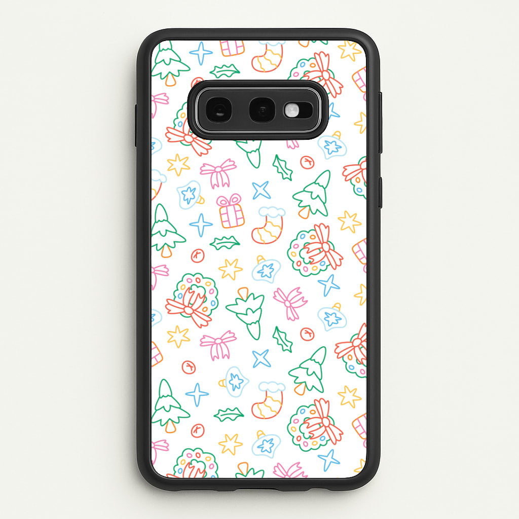 Neon Christmas Icons Pattern II Galaxy S10e Case