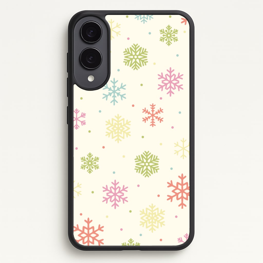 Pastel Snowflakes Pattern Galaxy S25 Edge Case