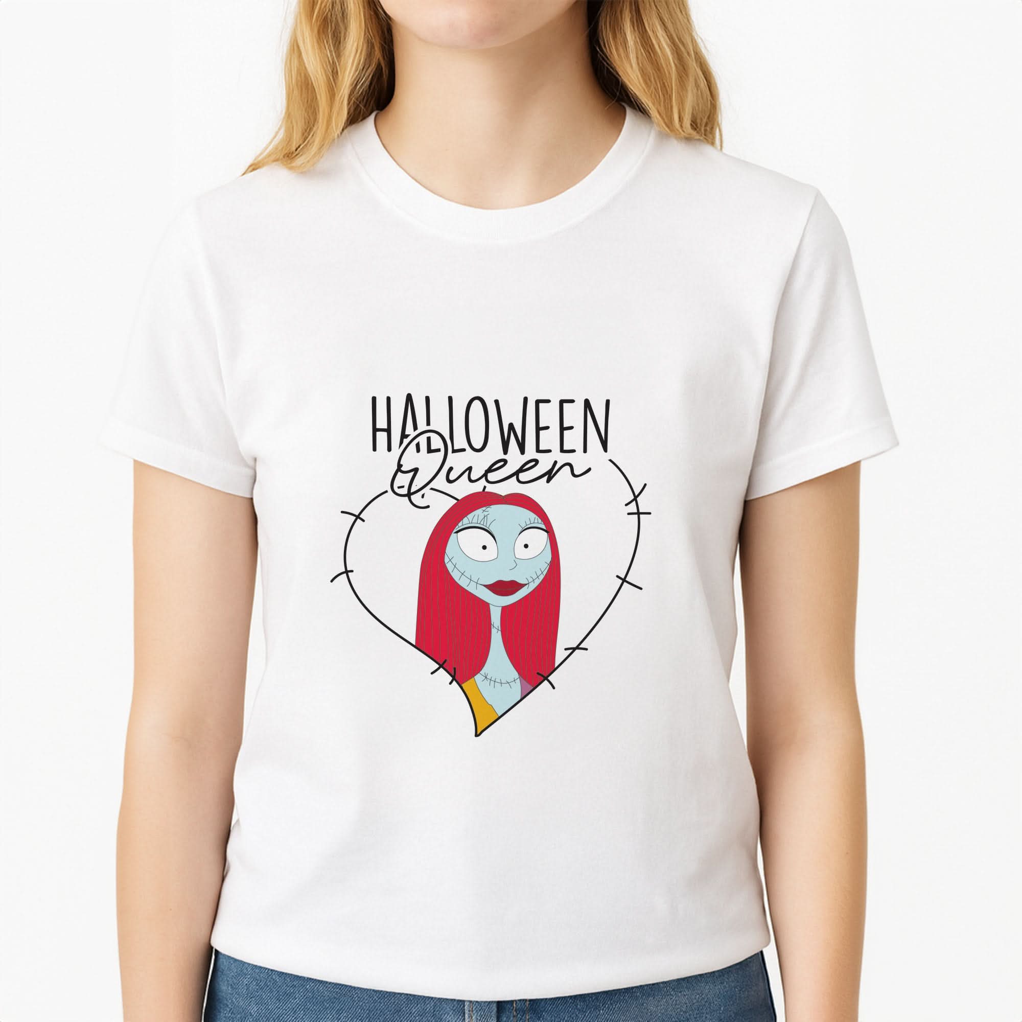 Halloween Queen Heart Womens T-Shirt