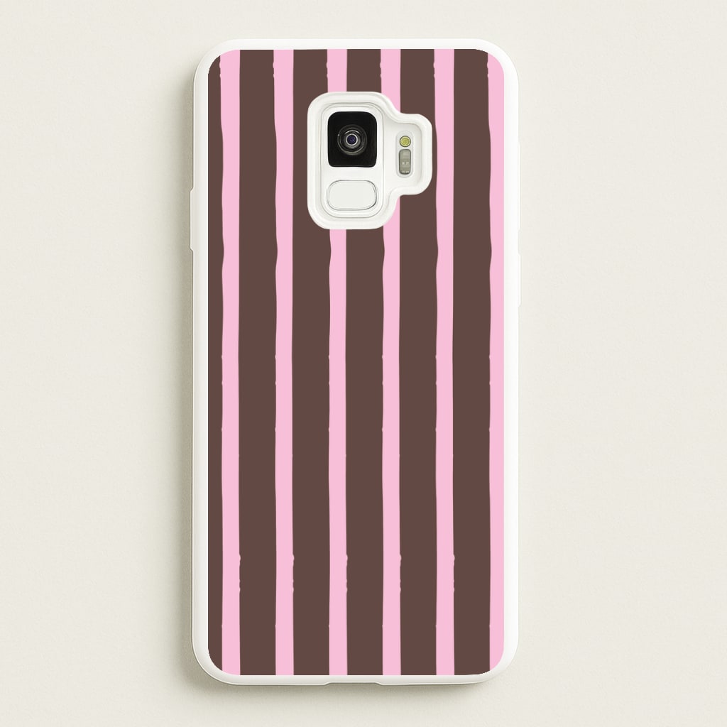 Chocolate & Strawberry Stripes Galaxy S9 Case