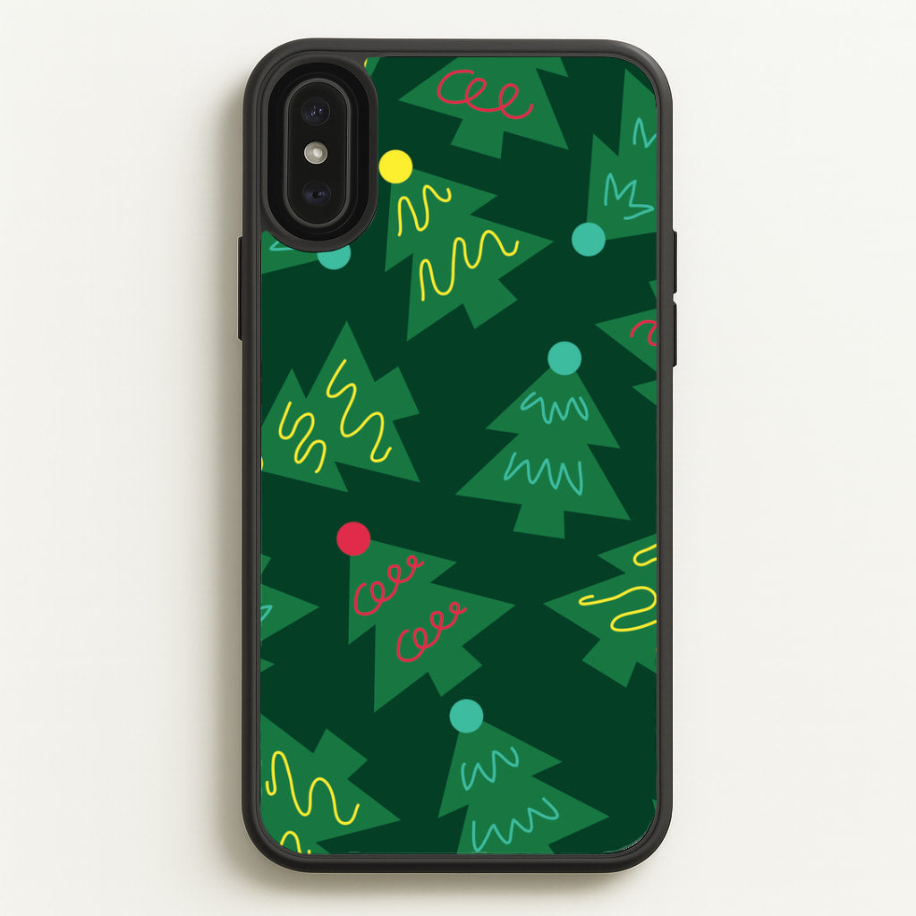 Abstract Christmas Trees Pattern iPhone XS Max Case