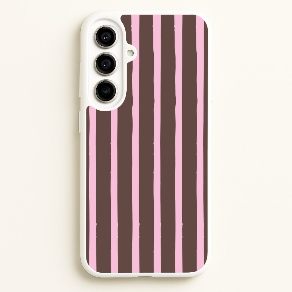 Chocolate & Strawberry Stripes Galaxy A56 Case