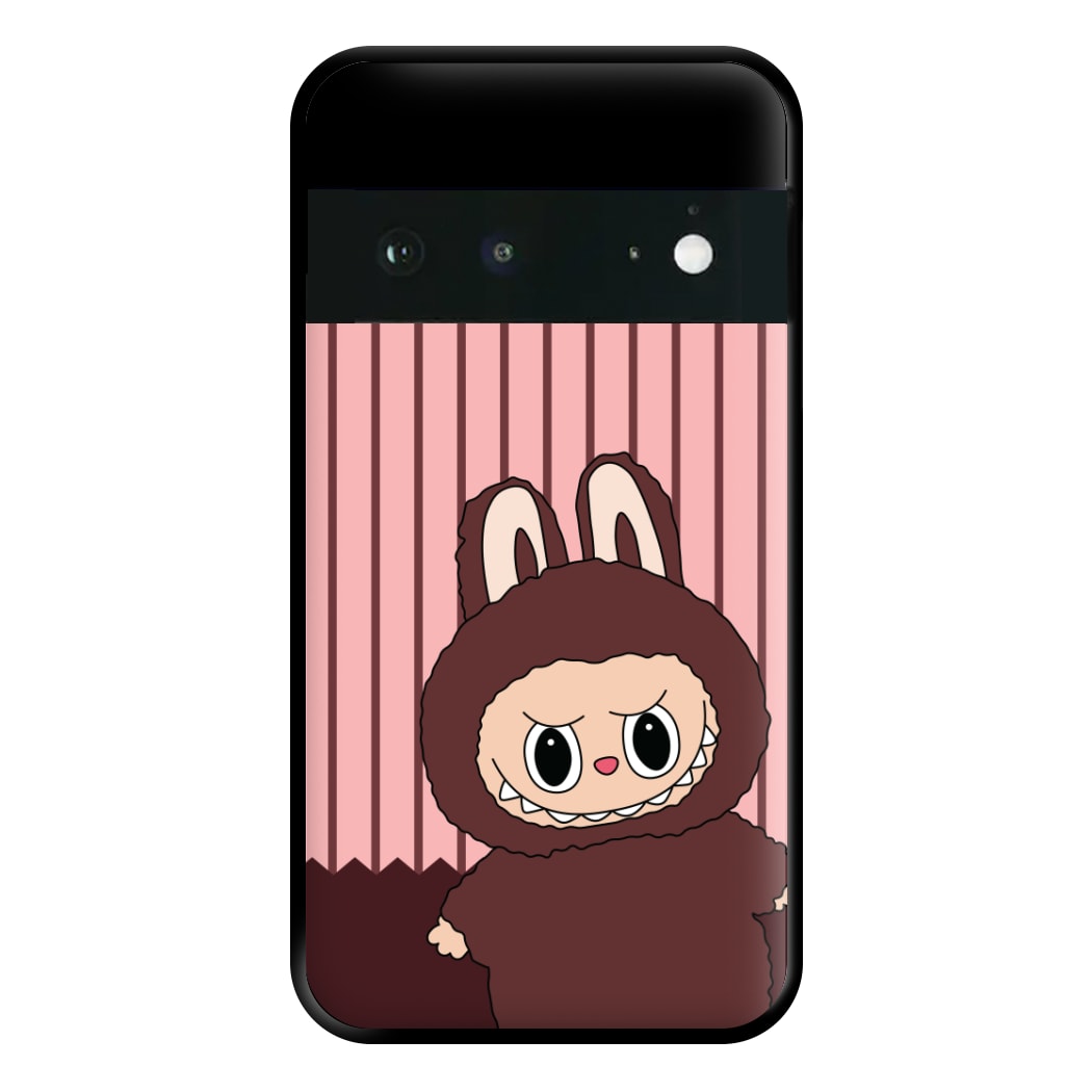 Stripey Cute Brown Monster Google Pixel 6a Case