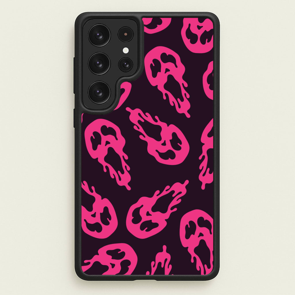 Trippy Ghost Face Pattern Galaxy S22 Ultra Case