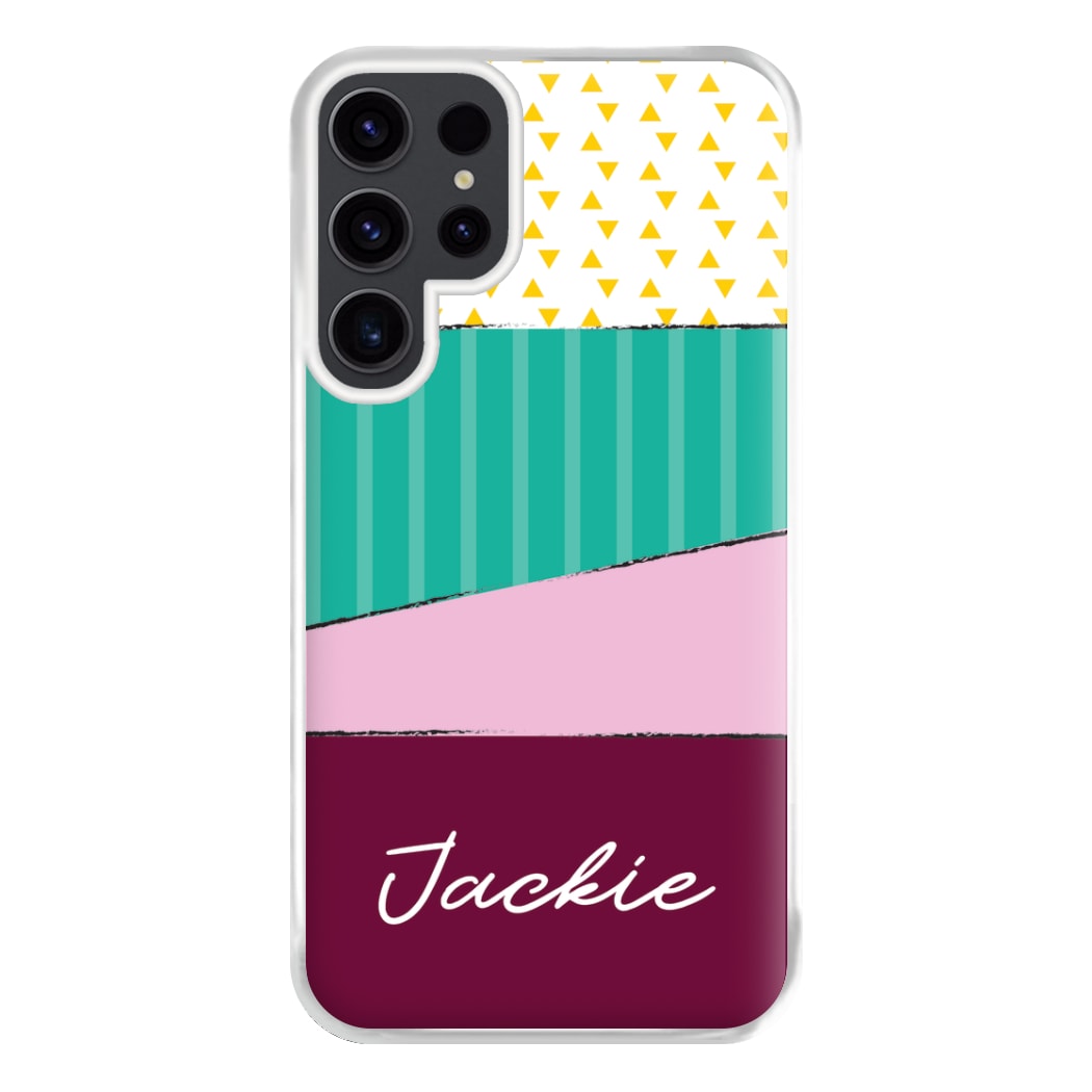 Geometric Patterns Personalised Name Galaxy S23 Ultra Case
