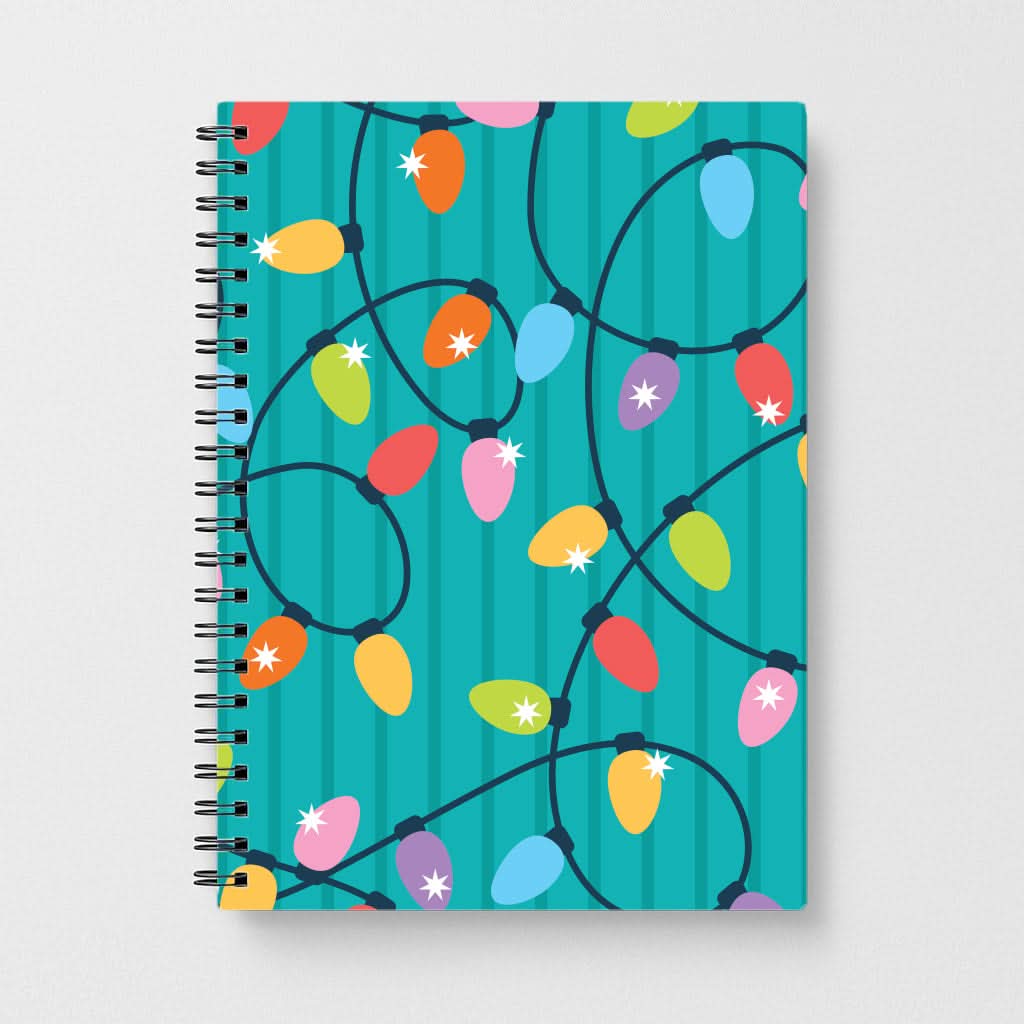Funky Christmas Lights Pattern Notebook