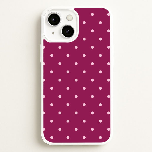 Raspberry Polka Dots iPhone 13 Mini Case