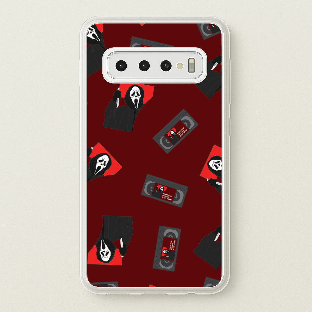 VHS & Ghostface Pattern Galaxy S10 Case