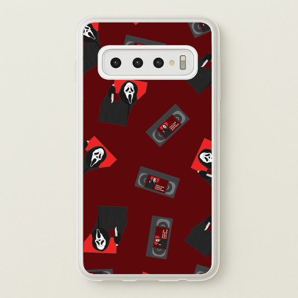 VHS & Ghostface Pattern Galaxy S10 Case