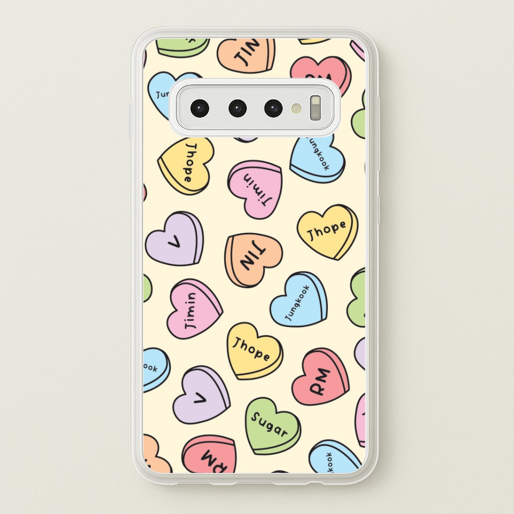 K-Pop Band Members Love Hearts Pattern Galaxy S10 Plus Case