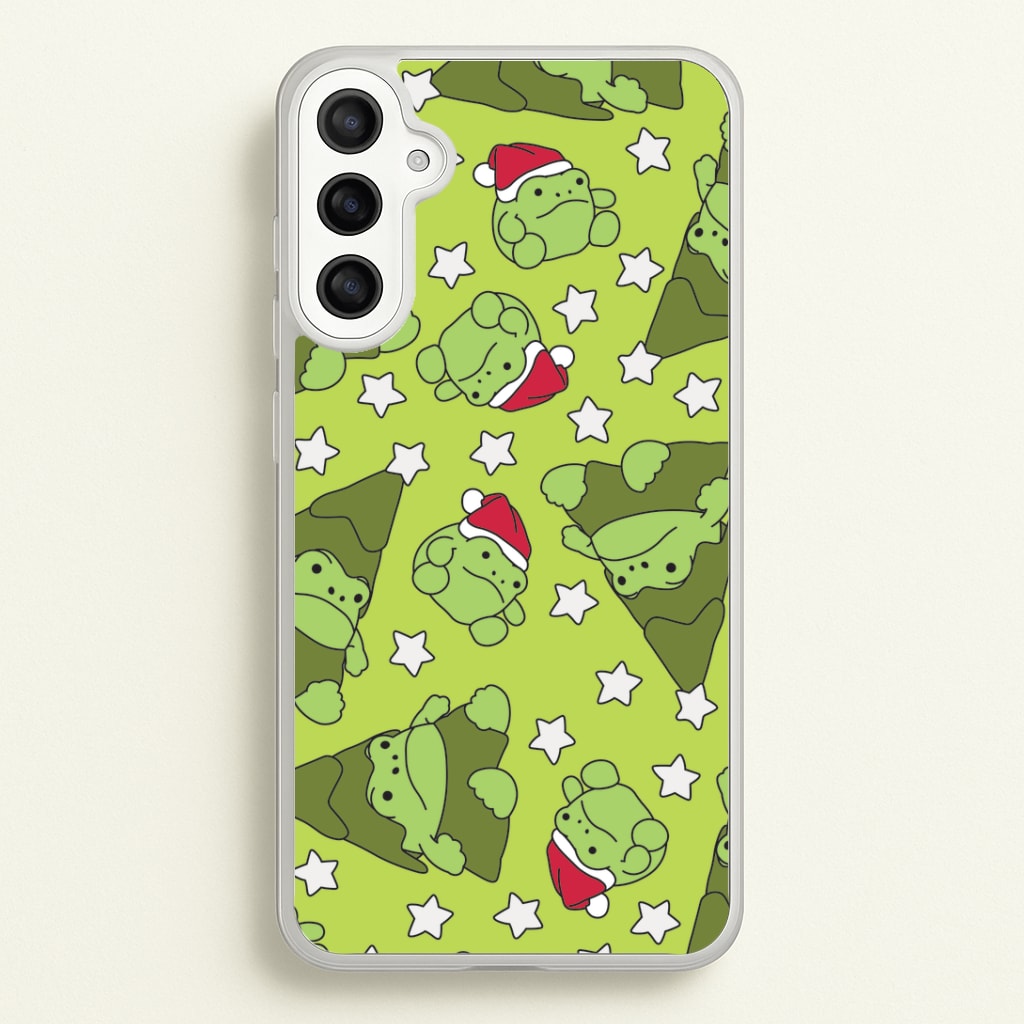Christmas Frogs And Stars Plush Pattern Galaxy A36 Case