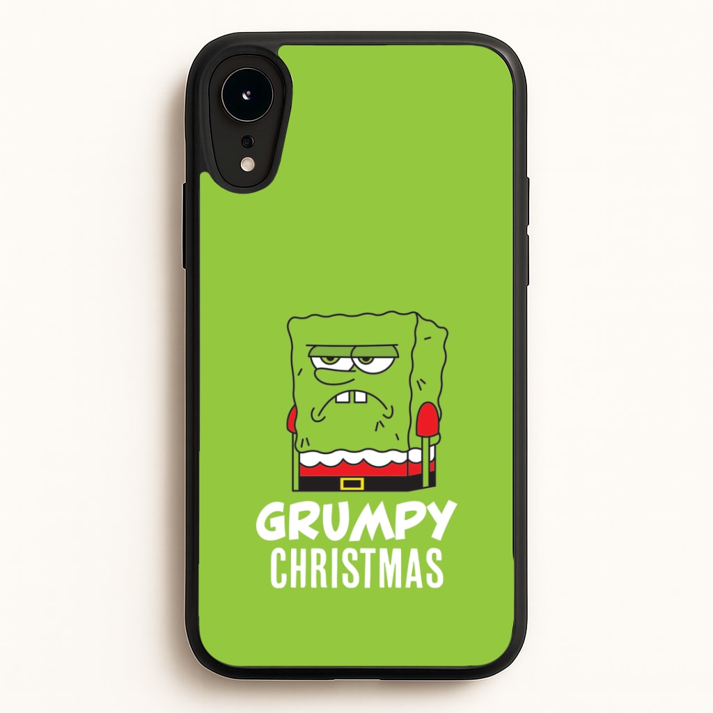 Grumpy Christmas Cartoon Sponge iPhone XR Case