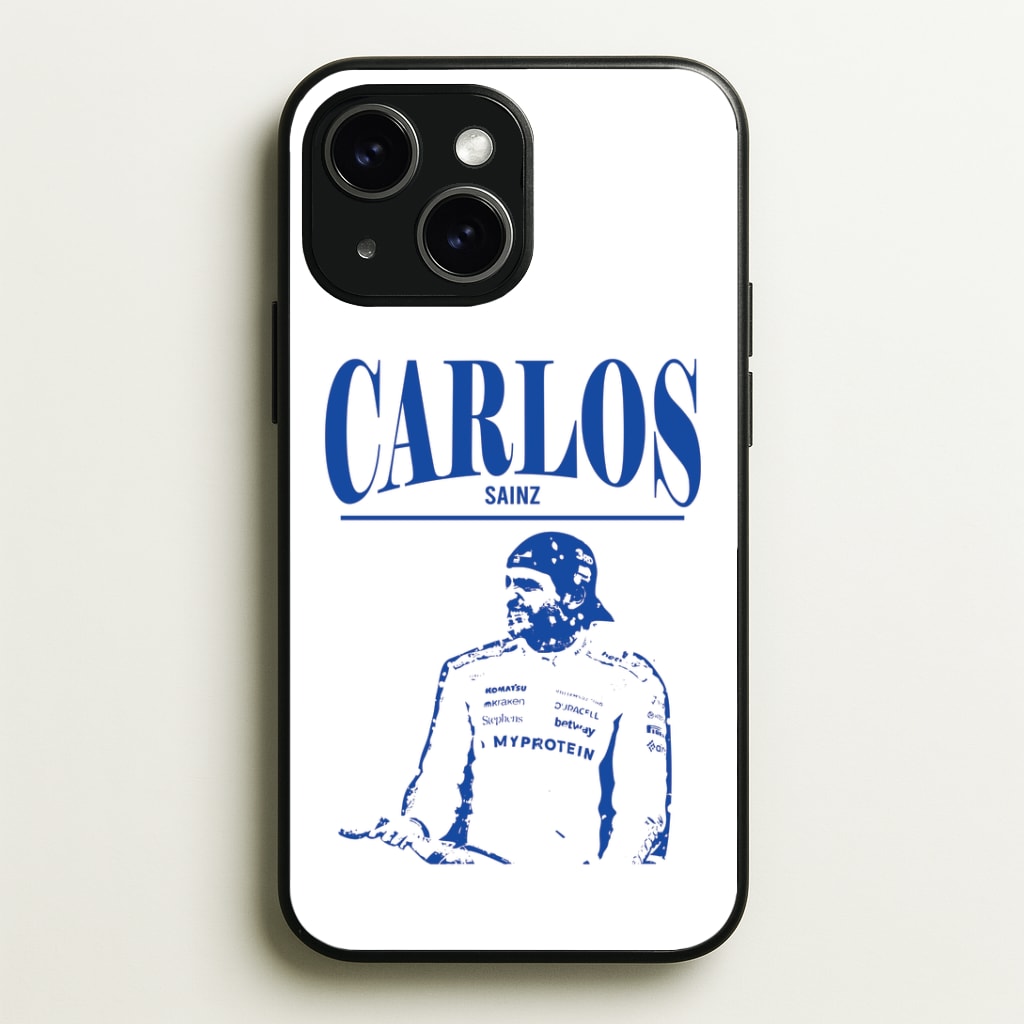 Carlos White And Blue iPhone 15 Case