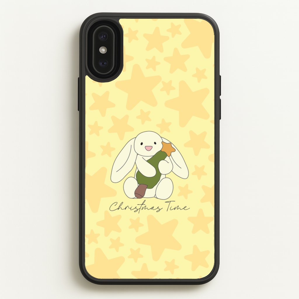 Christmas Bunny Stars Plush iPhone XS Max Case
