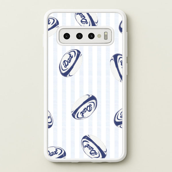 Dad Rugby Ball Pattern Galaxy S10 Case