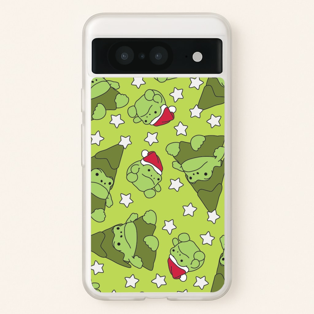 Christmas Frogs And Stars Plush Pattern Google Pixel 8 Case
