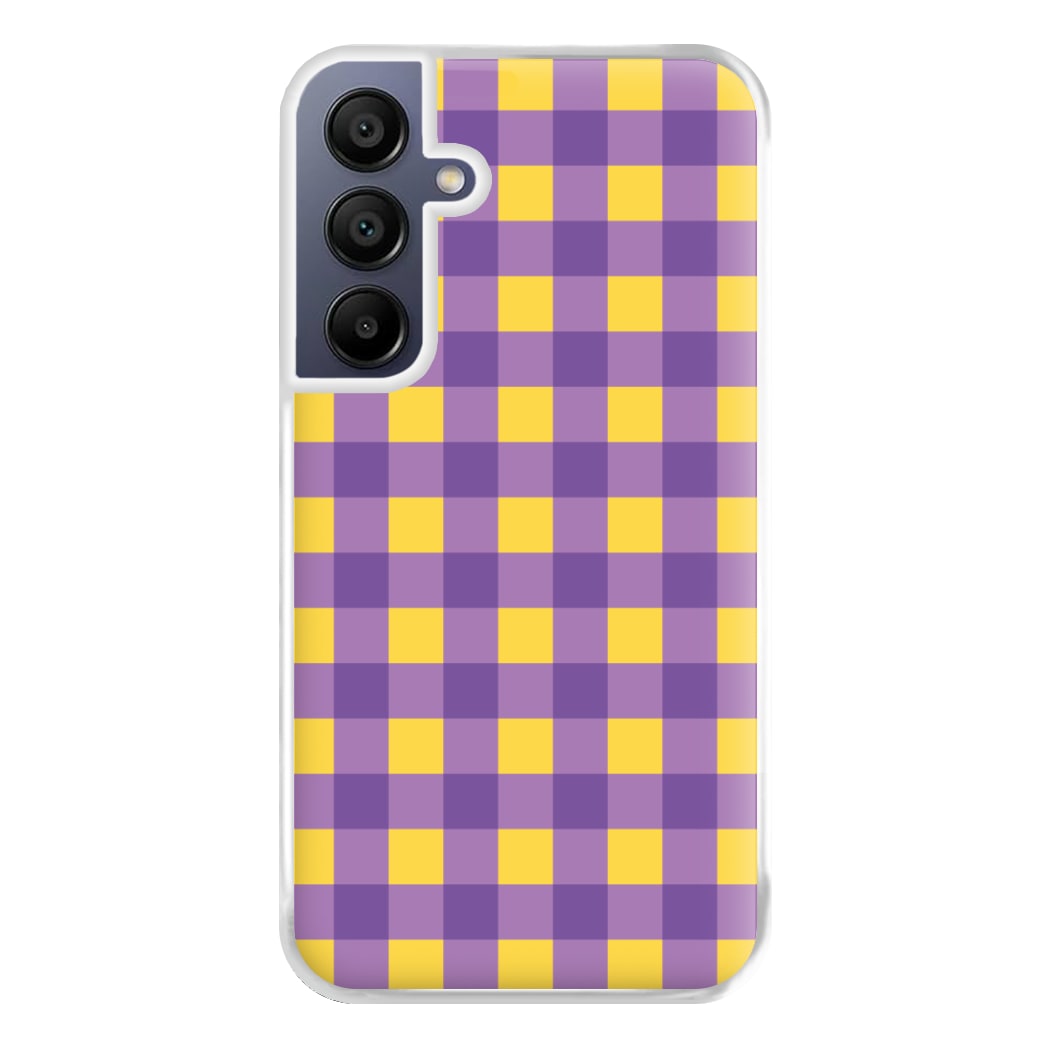 Purple And Yellow Checkered Pattern Galaxy A16 Case