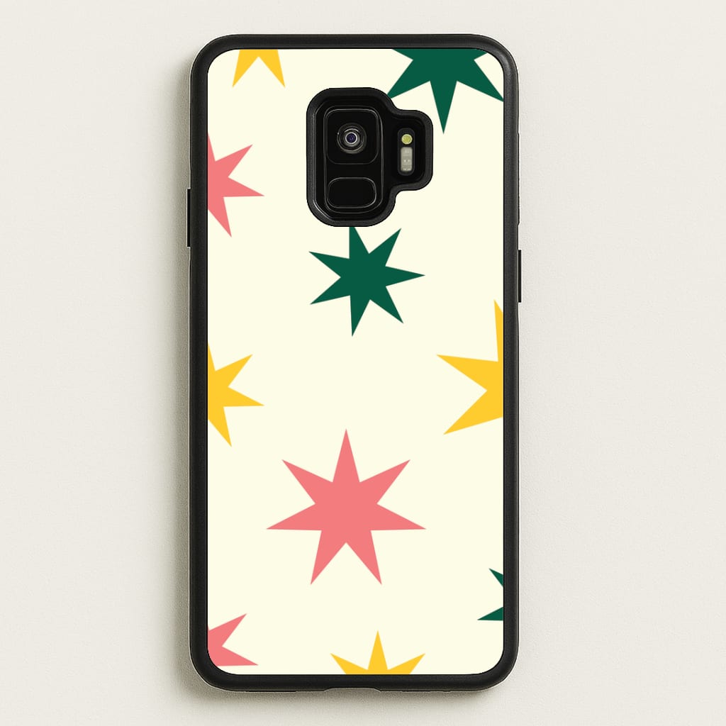 Colourful Christmas Stars Pattern Galaxy S9 Case