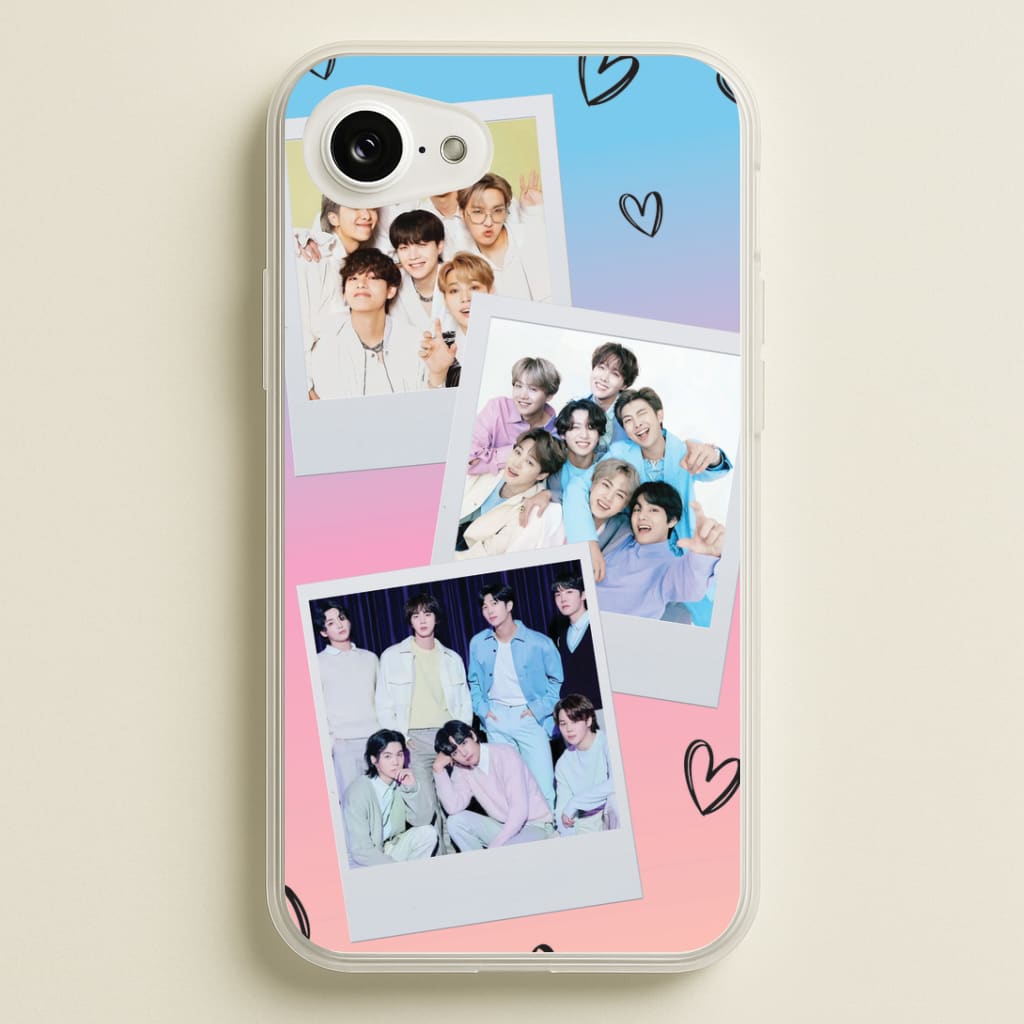 K-Pop Band Polaroid Collage iPhone 16e Case
