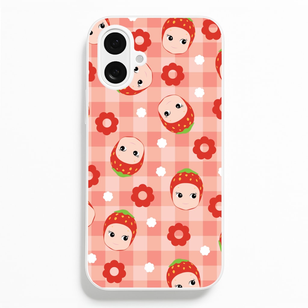Strawberry Angel Pattern iPhone 16 Plus Case