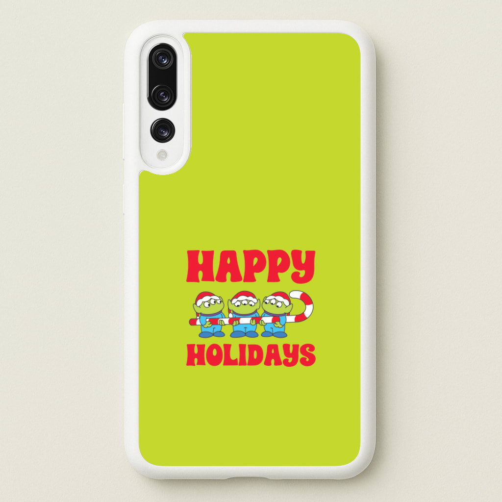 Happy Holidays Cute Green Aliens Huawei P20 Pro Case