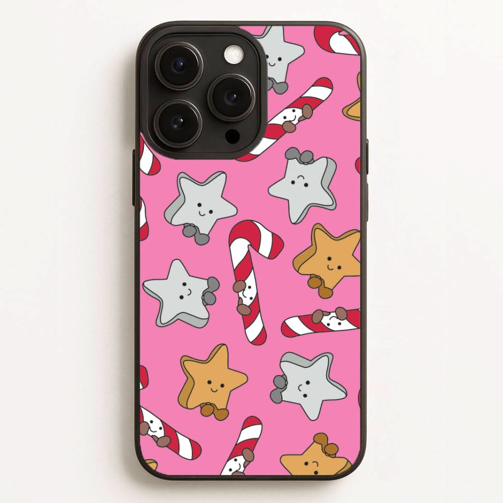 Pink Christmas Plushies Pattern Phone Case for Apple iPhone, Samsung Galaxy, Huawei and Google Pixel