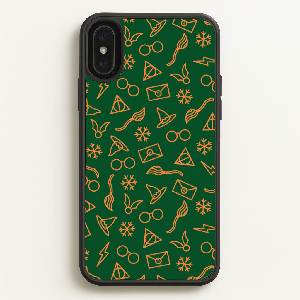 Christmas Wizard Icons Pattern iPhone XS Max Case