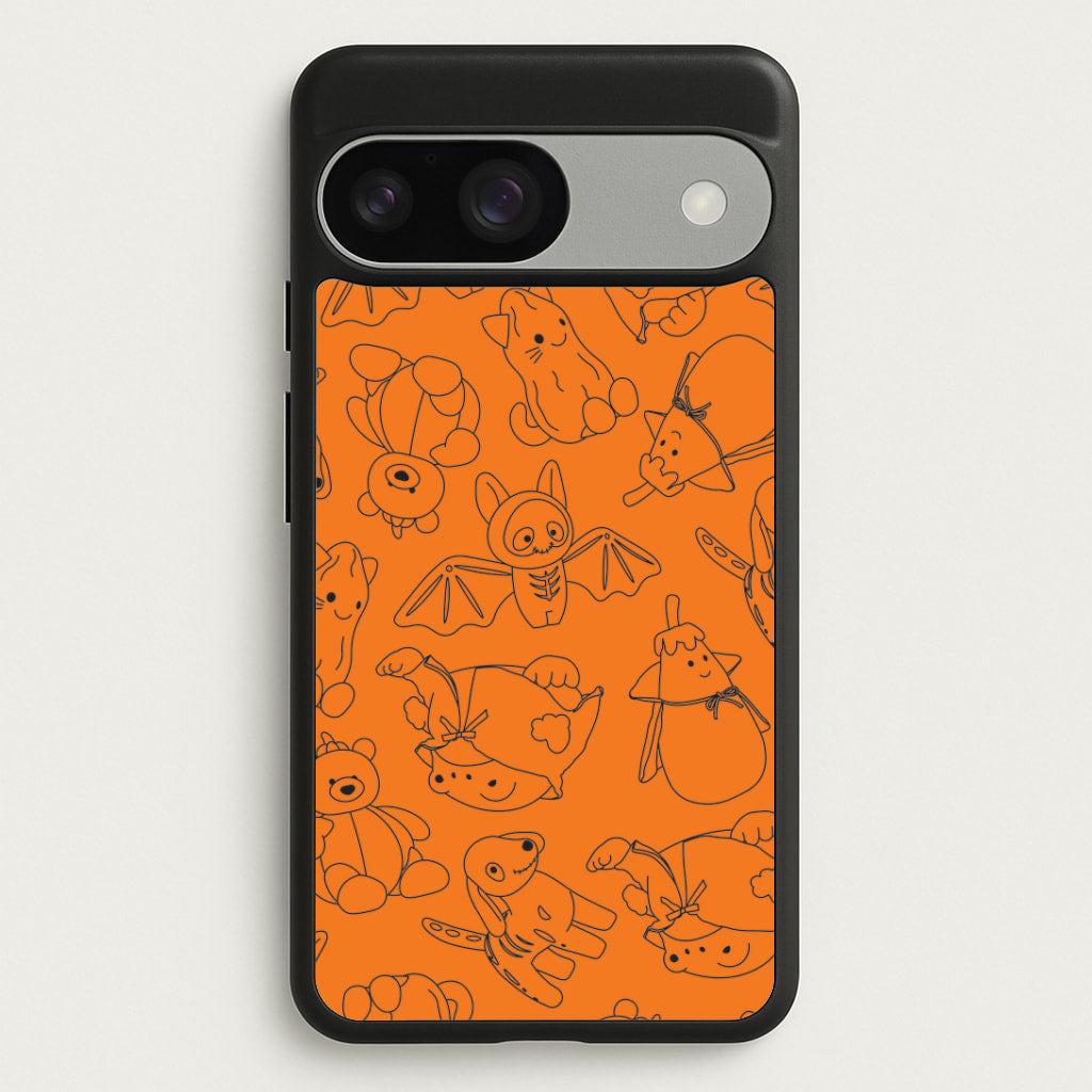 Halloween Plushies Pattern I - Halloween Google Pixel 9 / 9 Pro Case