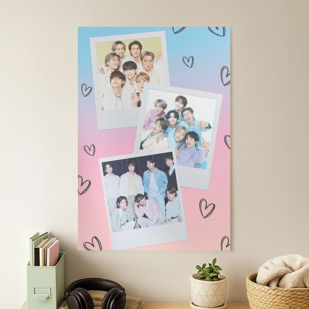 K-Pop Band Polaroid Collage Poster