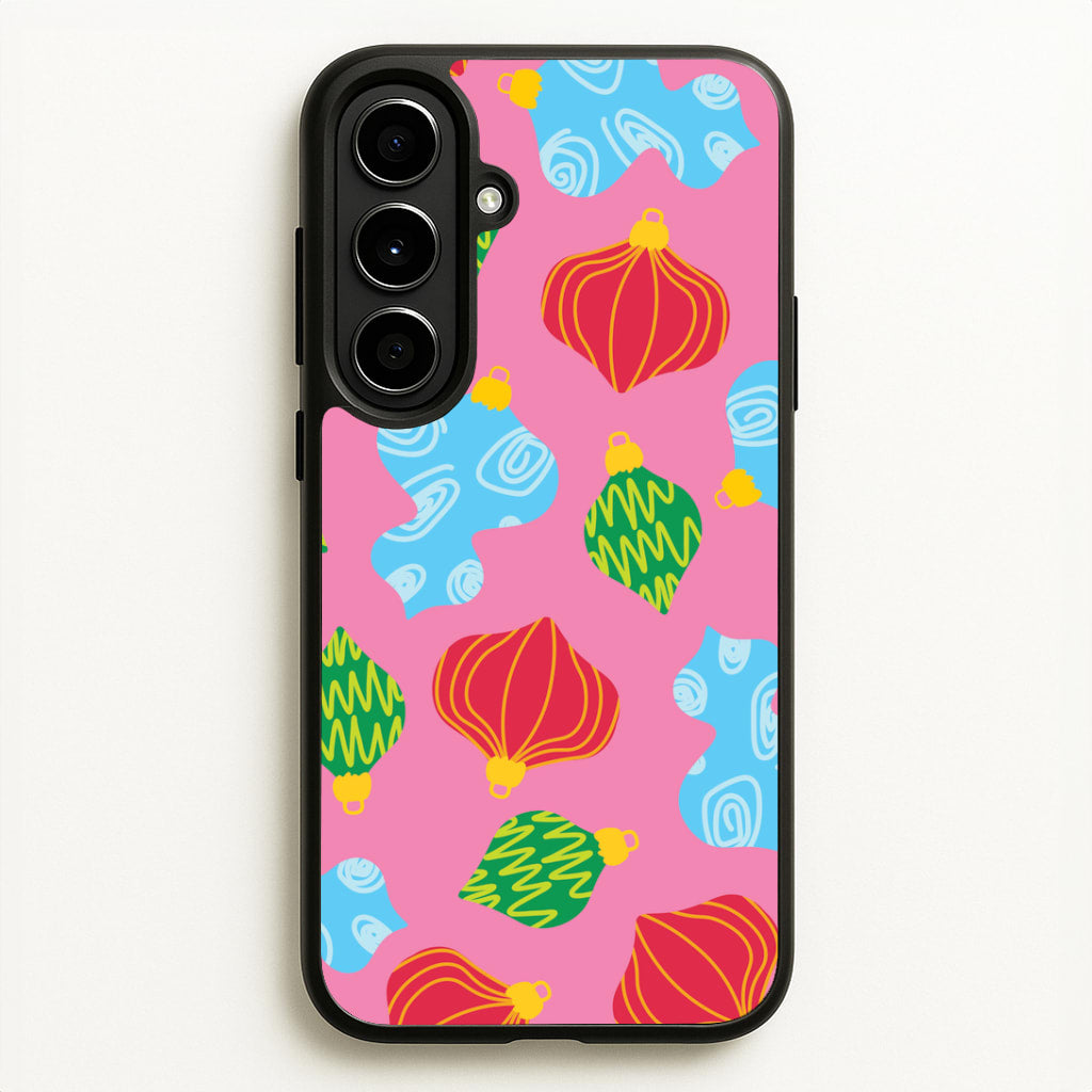 Abstract Christmas Baubles Pattern Galaxy A56 Case