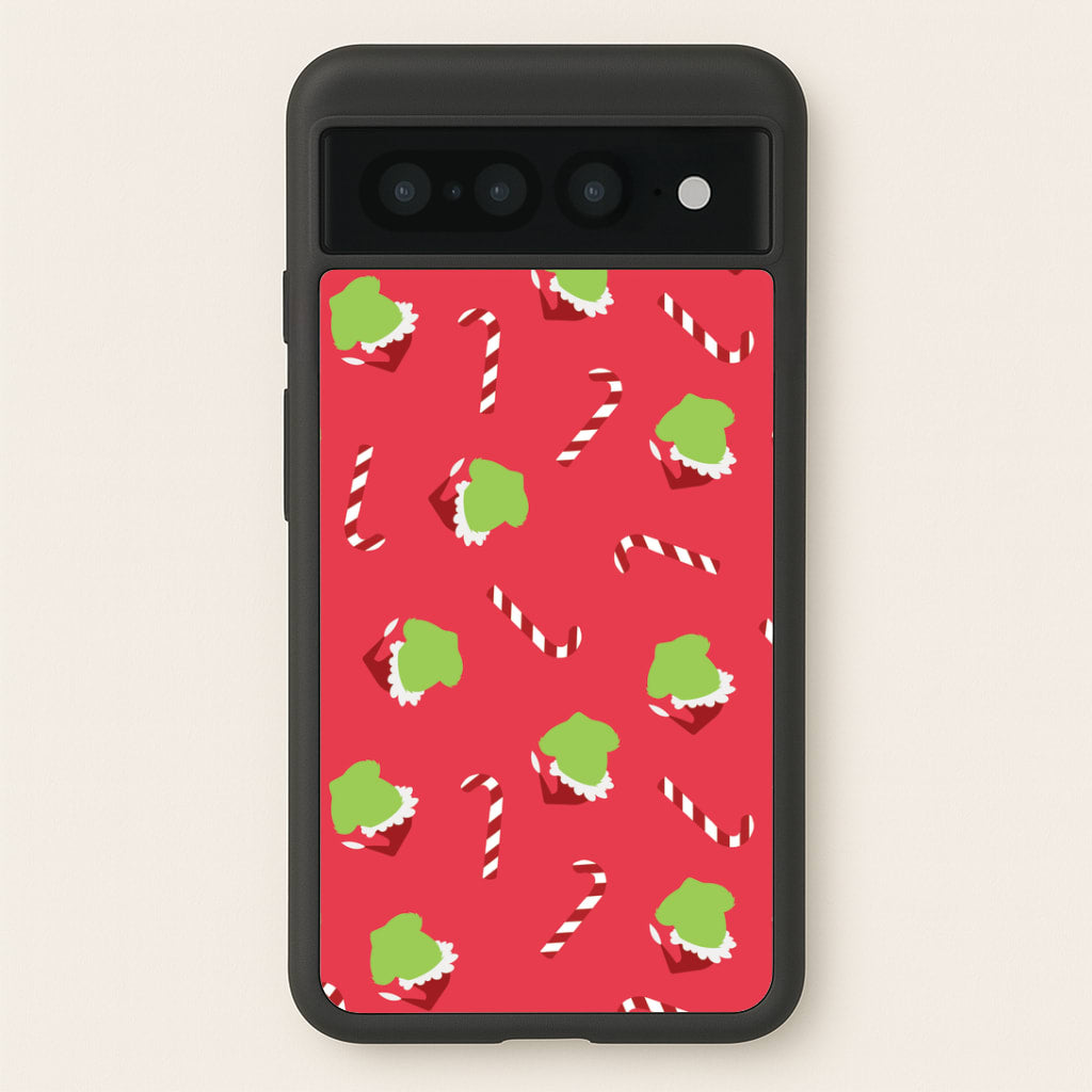 Green Creature And Candy Canes Pattern Google Pixel 7 Pro Case