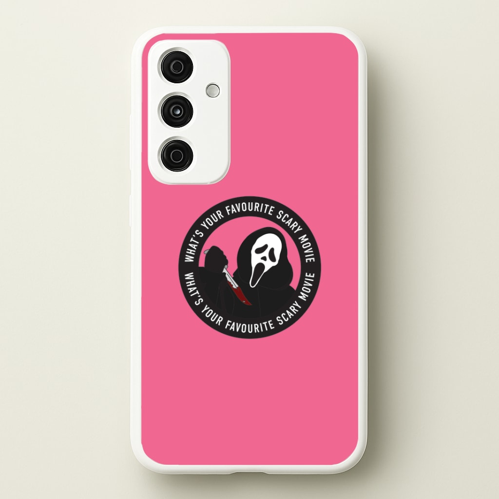 What's Your Favourite Scary Movie Badge Galaxy A55 Case