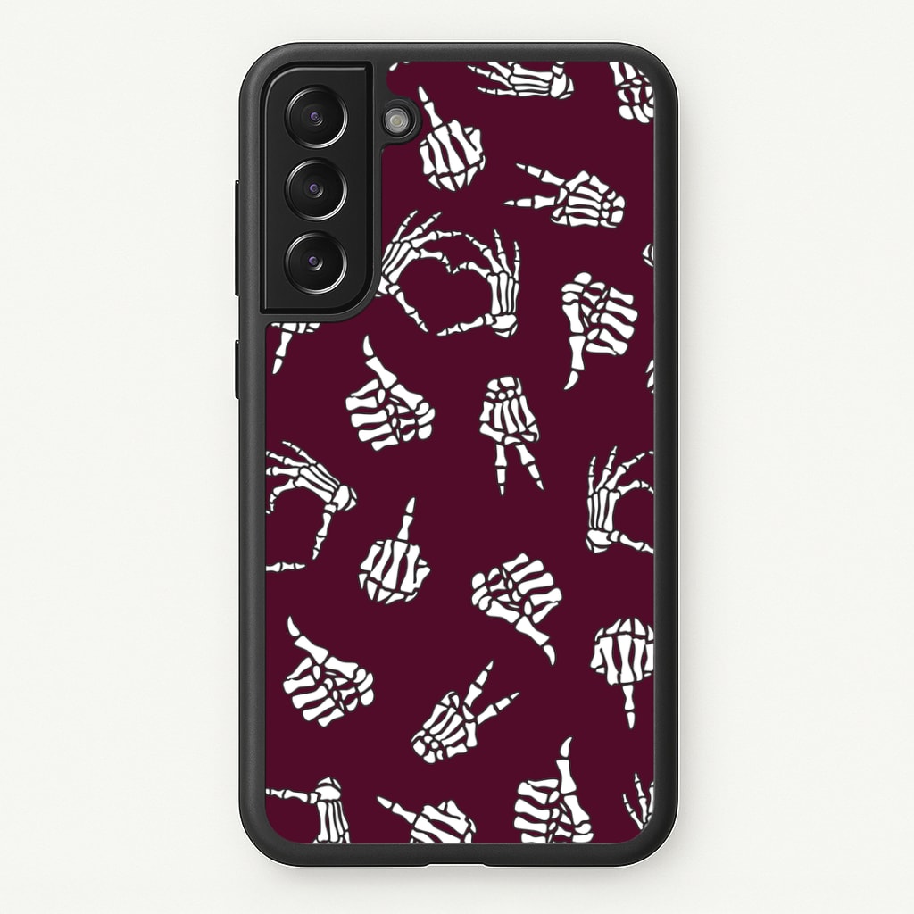 Skeleton Hands Pattern Galaxy S22 Case