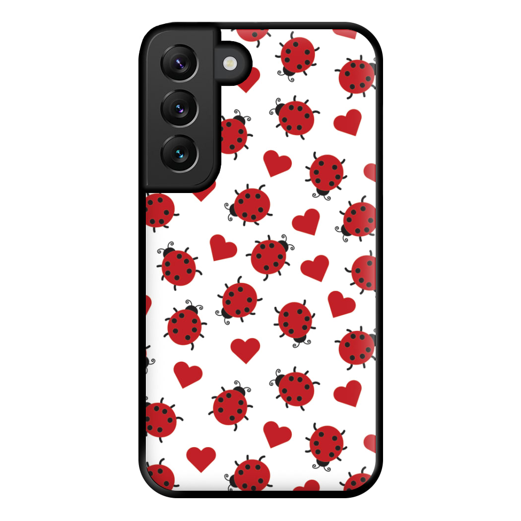 Ladybugs And Hearts Pattern Galaxy S22 Plus Case
